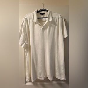 John Varvatos White Short-Sleeve Pique Polo